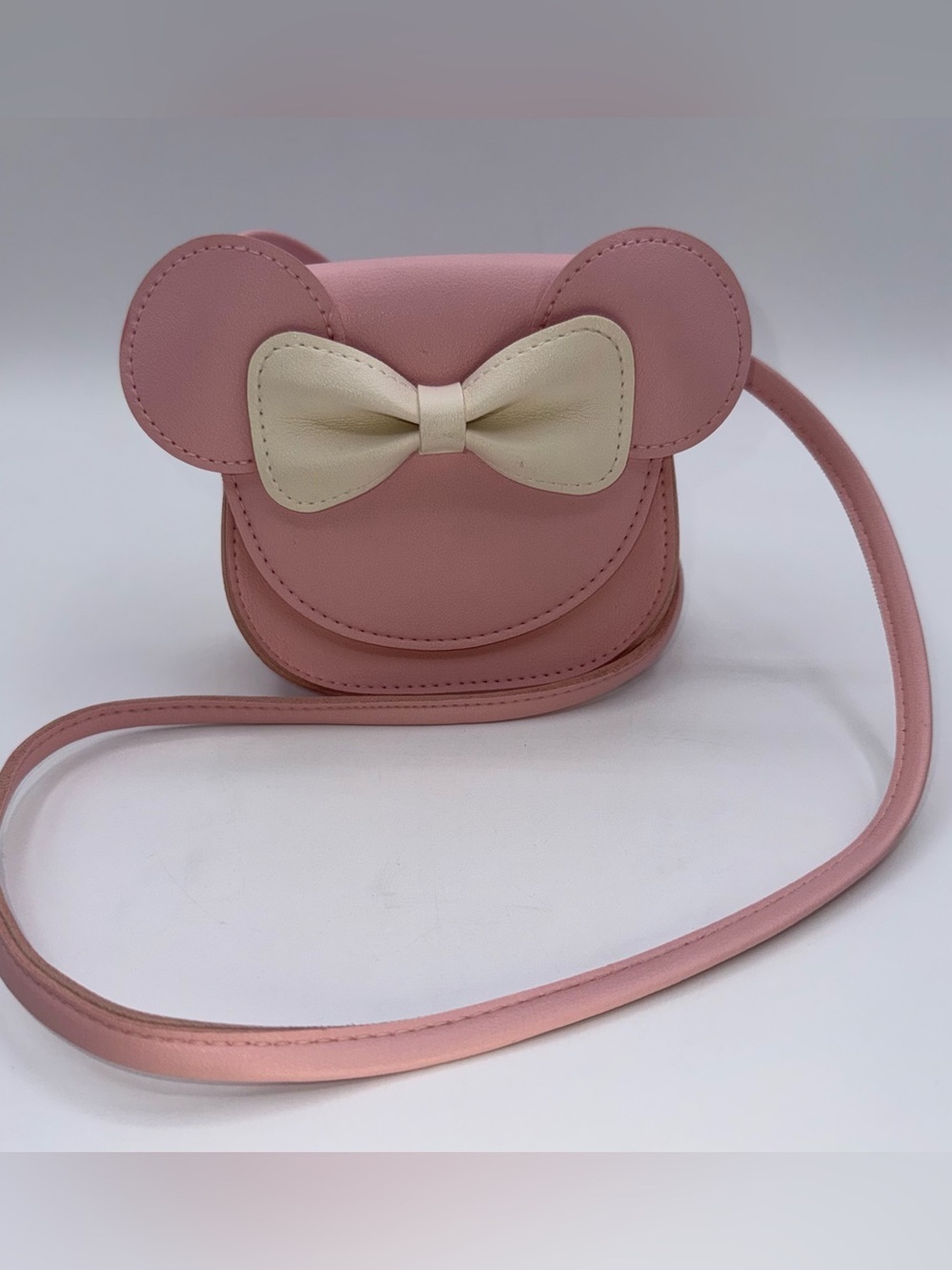 Minnie Mouse Ears Pink Girls Crossbody Purse Toddler Dress-Up Party Cruise
